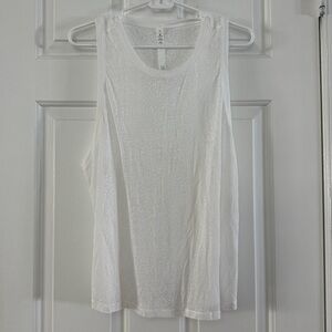 Lululemon White Textured Muscle Tank Top